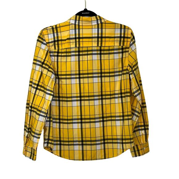 LAUREN Ralph Lauren Women's Shirt Size Small Yellow Stripe Button Down Collared - Picture 2 of 13